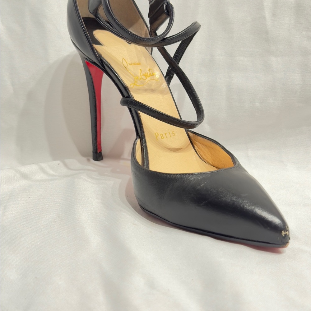 Christian Louboutin Black and Red Strappy Heels